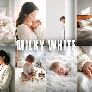 10 MILKY WHITE Presets, Newborn Preset, Mommy Blogger Instagram Light Airy Preset, Minimal Baby Presets, Bright Clean Presets, Mom presets