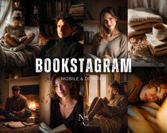 10 BOOKSTAGRAM Presets, Aesthetic Influencer Presets, Moody Blogger Presets, Dark Academia Presets, Books Presets, Moody Lightroom Filters