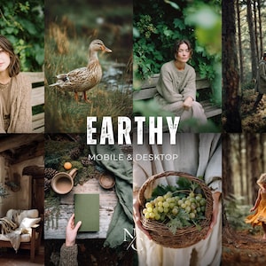 10 EARTHY Presets, Warm Rich Tones Presets for Outdoor Photography, Earthy Nature Filters, Travel Presets, Mobile & Desktop Lightroom Preset