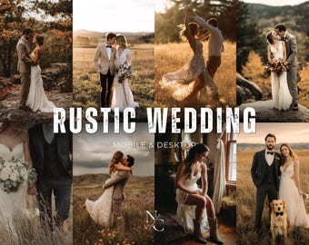 10 ślubnych presetów w stylu BOHO, profesjonalne presety dla fotografów ślubnych, rustykalne presety do Lightrooma, naturalne filtry estetyczne