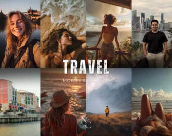 10 Aesthetic Travel Lightroom Presets, Mobile & Desktop Summer Travel Preset, Clean Photo Editing Filter for Instagram Travel Blogger