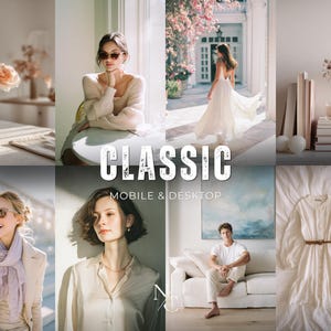 10 CLASSIC Presets, Aesthetic Preset, Bright Light Filter, Popular Natural Look Preset, Mobile and Desktop Presets, Clean Girl Presets