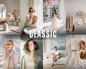 10 CLASSIC Presets, Aesthetic Preset, Bright Light Filter, Popular Natural Look Preset, Mobile and Desktop Presets, Clean Girl Presets