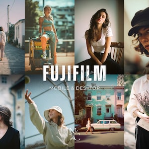 10 FUJIFILM Presets, Retro Analog Preset, Film Instagram Filter, Vintage Grain presets, Fujifilm Lightroom Presets, Fuji Filters, vintage