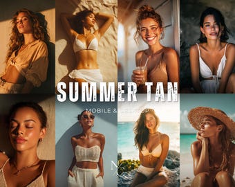 10 TAN Lightroom Presets Mobile, Summer Presets, Tanned Skin Presets, Beach Presets,  Travel Blogger Presets, Instagram Presets, Glow Preset