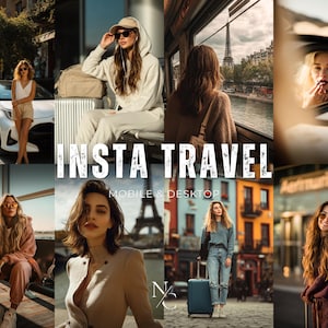 10 Aesthetic Travel Presets, Mobile & Desktop Summer Travel Preset, Clean Photo Editing Filter for Instagram Travel Blogger, Outdoor Presets