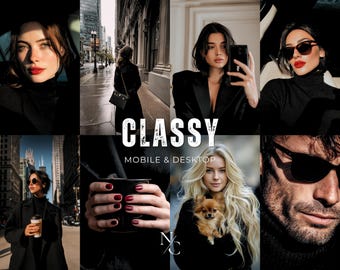 10 CLASSY Presets, Instagram Moody Black Blogger Presets, Desktop Luxury Presets Fashion, Iphone Presets, Dark Aesthetic Influencer Filters