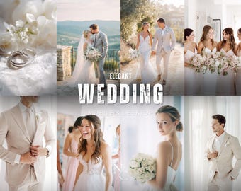 10 preset Lightroom per MATRIMONIO, preset desktop mobile, preset matrimonio eleganti e luminosi, preset coppia, preset leggero e arioso, filtro matrimonio