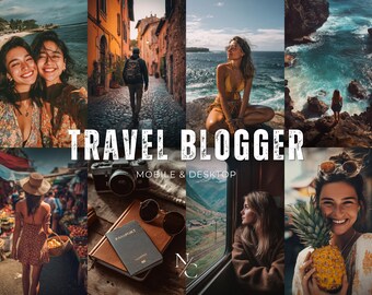10 TRAVEL BLOGGER Presets, Summer Presets, Mobile Lightroom Presets, Vibrant Beach Preset for Travelers, Preset For Blogger