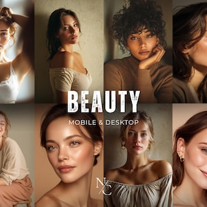 10 BEAUTY Presets, Portrait Lightroom Preset, Makeup touchup filter, Warm Light Preset, Mobile Preset, Bright Airy