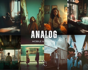 25 ANALOG Lightroom Presets, Desktop And Mobile, Retro, Vintage, Washed, Moody, Classic, Classic Film, Old, Grainy Filter, 90's Presets