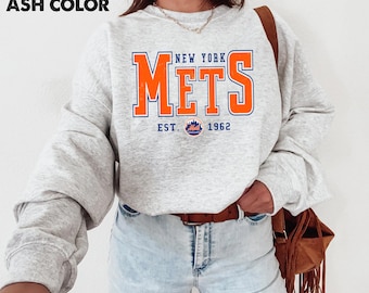 Vintage New York honkbalsweater, retro Metropolitan ronde hals, uniseks City Sport-trui cadeau.....|||