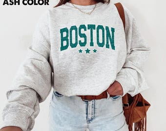 Boston Crewneck Sweatshirt, Vintage Boston Shirt, Retro Massachusetts City Tee, Boston Pride Fan Gift Unisex.....|||