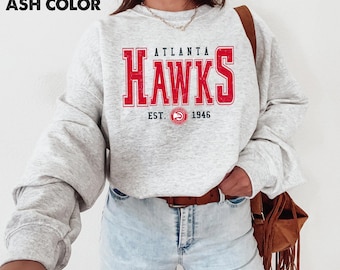 Camiseta de baloncesto vintage de Atlanta, camiseta con gráfico retro de Hawk, camiseta deportiva unisex, camiseta clásica para el día del partido...///
