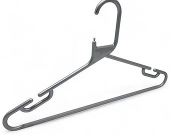 Silver Grey Heavy Duty 41.5cm Plastic Hangers with Trouser Bar and Shoulder Notches