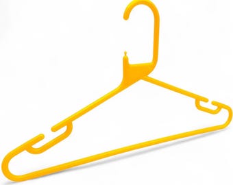 Yellow Heavy Duty 41.5cm Plastic Hangers with Trouser Bar and Shoulder Notches