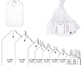 Beadthoven Jewelry Price Tags - 100pcs White Rectangle Paper Tags With String, 23x13mm (3/8''x11/16''), For Display & Labeling - View #10