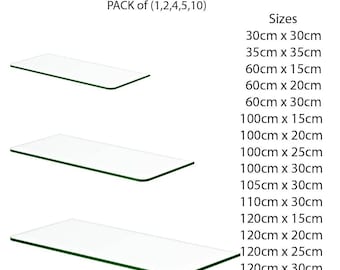 Clear Tempered Glass Shelf Panel Storage Sheet Shelving Display Bathroom Shelves