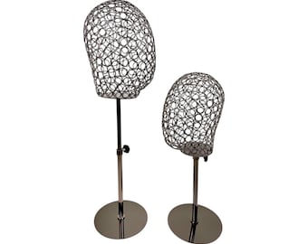 Adjustable Metal Mannequin Head Stand Hat Wig Display Rack Copper Black