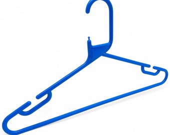 Blue Heavy Duty 41.5cm Plastic Hangers with Trouser Bar and Shoulder Notches