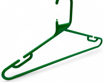 Green Heavy Duty 41.5cm Plastic Hangers with Trouser Bar and Shoulder Notches