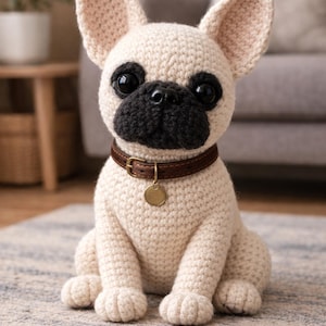 French Bulldog Crochet Pattern – Amigurumi Puppy Plush Toy (PDF Pattern)