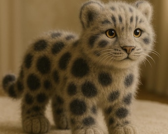 Snow Leopard Crochet Pattern, Realistic Leopard Amigurumi PDF, Wild Animal Plush Tutorial, Animal Crochet Pattern
