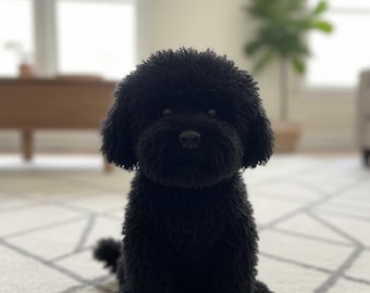 Black Poodle Crochet Pattern, Realistic Dog Amigurumi PDF, Curly Fur Puppy Plush, Detailed Animal Crochet Tutorial