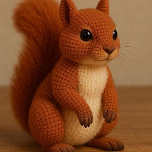 Squirrel Crochet Pattern, Woodland Animal Amigurumi PDF, Forest Plush Toy Tutorial, Animal Crochet Pattern
