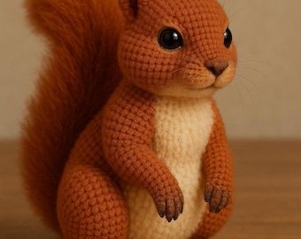 Squirrel Crochet Pattern, Woodland Animal Amigurumi PDF, Forest Plush Toy Tutorial, Animal Crochet Pattern