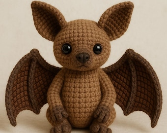Bat Crochet Pattern, Bat Amigurumi PDF, Halloween Bat Plush Tutorial, Animal Crochet Pattern