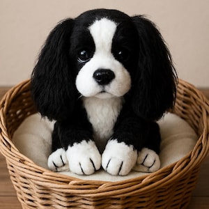 Amigurumi Dog Crochet Pattern – Cavalier King Charles Spaniel Puppy, Cute Stuffed Animal Tutorial, Plush Yarn Puppy Toy PDF Pattern
