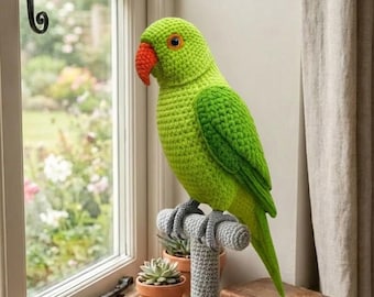 オウムのかぎ針編みパターン：鳥好きのためのリアルな白いオウムの編み
