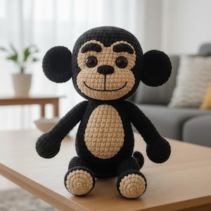 Patrón de mono amigurumi de ganchillo, peluche (patrón PDF)