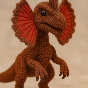 Patrón de dinosaurio T-Rex a crochet, Dinosaurio amigurumi en PDF, Tutorial de peluche de dinosaurio, Patrón de crochet Jurásico