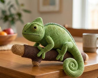 Chameleon Crochet Pattern, Lizard Amigurumi PDF, Reptile Plush Tutorial, Animal Crochet Pattern