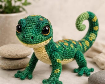 トカゲのフィン・ヤモリのかぎ針編みパターン・あみぐるみPDFファイル