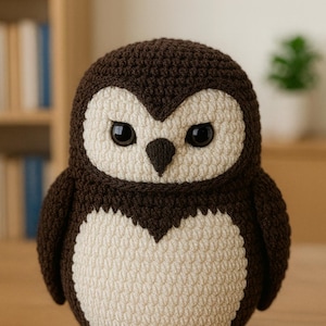 Handmade Crochet Owl Plush Toy • Amigurumi Barn Owl Decor • Stuffed Animal Bird Plush • Unique Woodland Nursery Decoration • Owl Lover Gift
