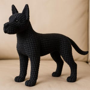 Great Dane Crochet Pattern, Realistic Dog Amigurumi PDF, Black Dog Plush Tutorial, Animal Crochet Pattern