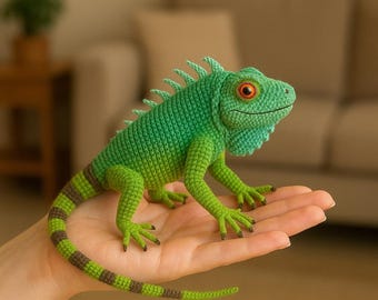 Iguana Crochet Pattern, Reptile Amigurumi PDF, Realistic Lizard Plush Tutorial, Animal Crochet Pattern