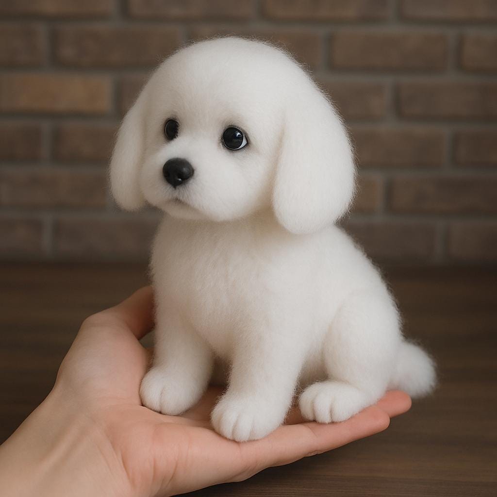 Fluffy White Dog Toy UK