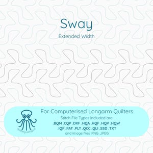 SWAY Extended Width Pantograph - Digital Longarm Quilting Design, E2E Modern Pattern