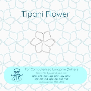 TIPANI FLOWER - Tropical Flower Quilting Design: Longarm Digital Pattern (Downloadable ZIP File)