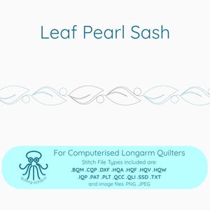 LEAF PEARL SASH - Longarm Quilting Pattern: Elegant Border Designs (Downloadable File)