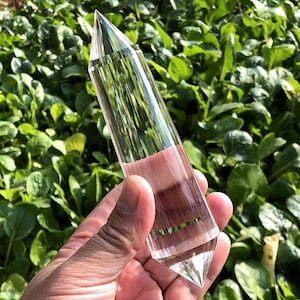 Real Himalayan Tibetan Clear Quartz Crystal Point/Himalayan Tibetan High Altitude Perfect 36 Sided 5.70&quot; Vogel Wand/Reiki Healing Stick