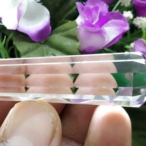 Faceted Clear Quartz Vogel Wand: Meditation Crystal Healing Tool