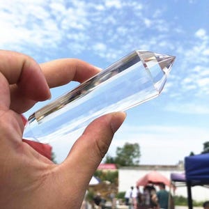Vogel Cut Quartz Crystal Wand: 24 Facet Double Terminated Point, 5.70 inch