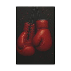 Red Boxing Gloves Canvas - Fighter Wall Art for Inner Strength & Motivation