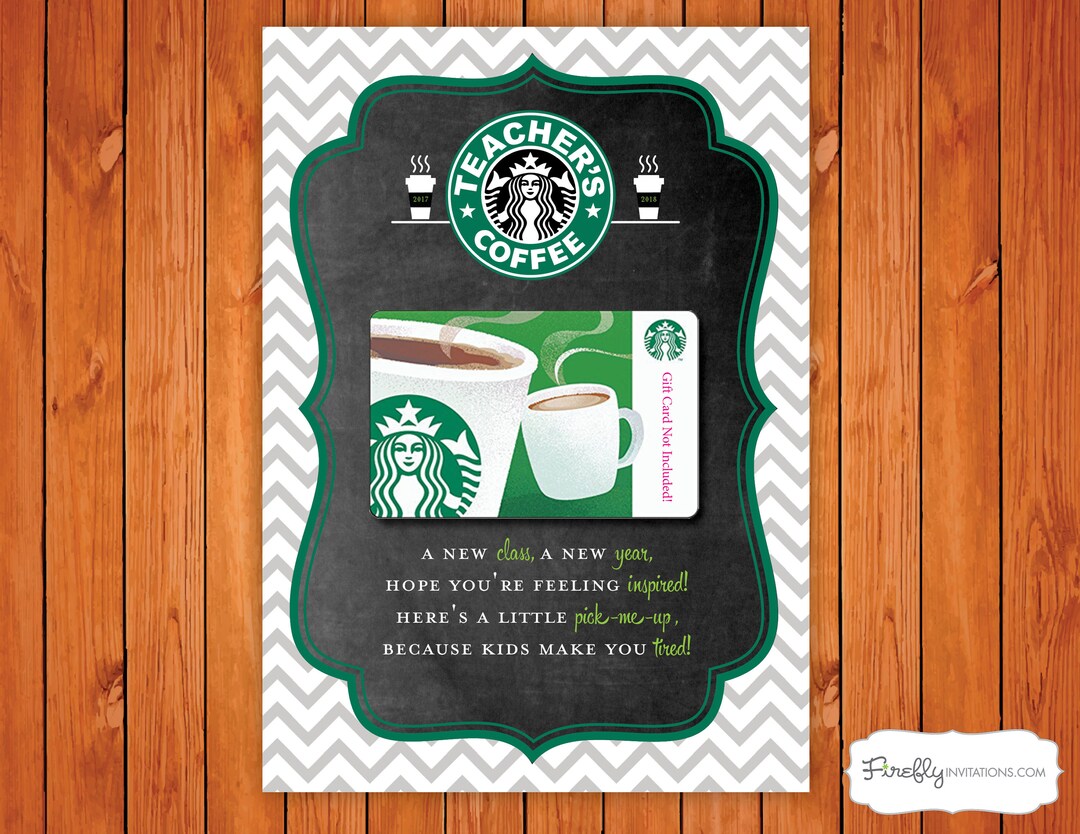 Starbucks Coffee First Day of School Teacher Gift Card Holder (GENERIC ...