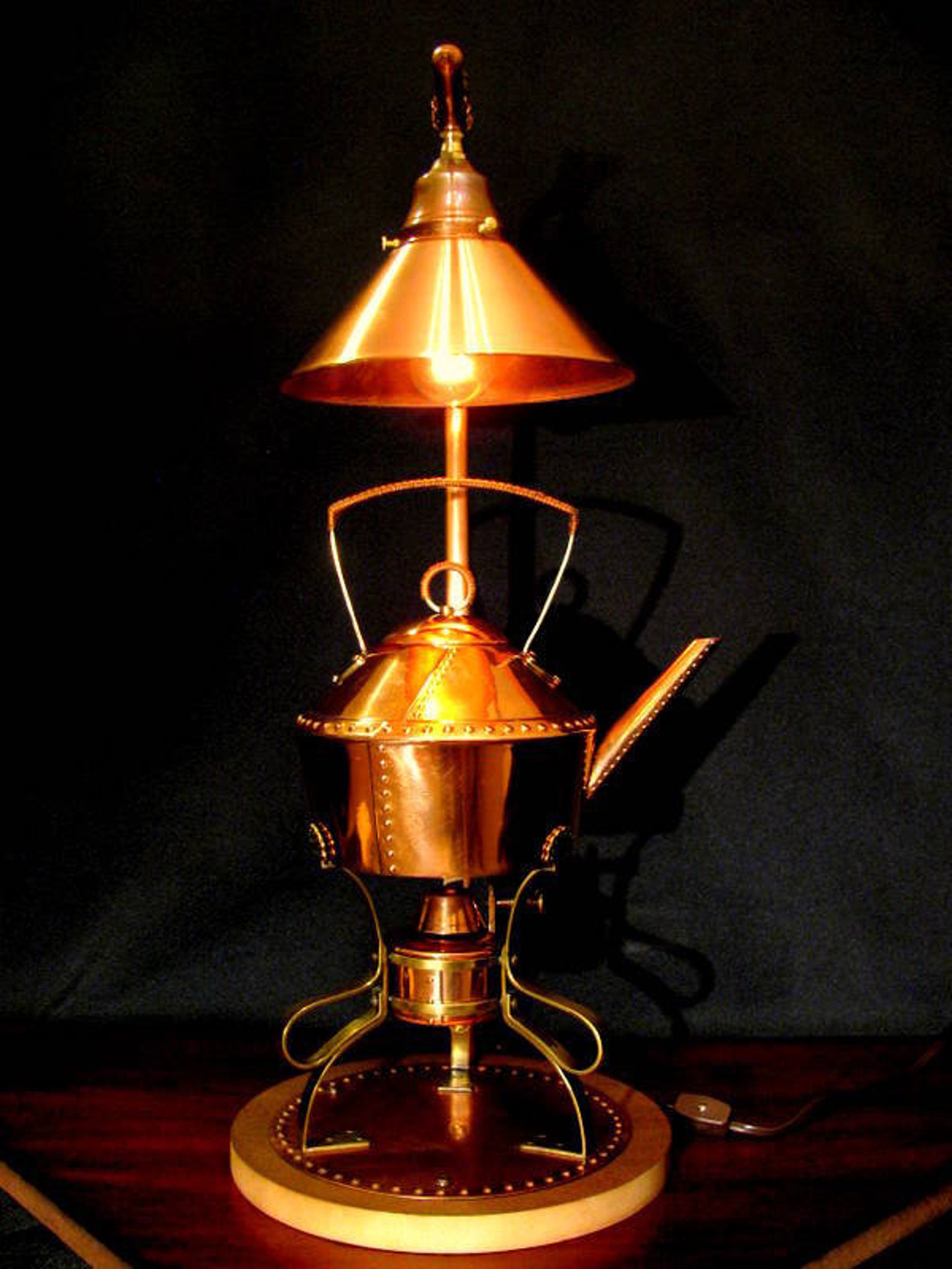 Retro Vintage Copper Teapot Lamp / An Original Steamworks Etsy